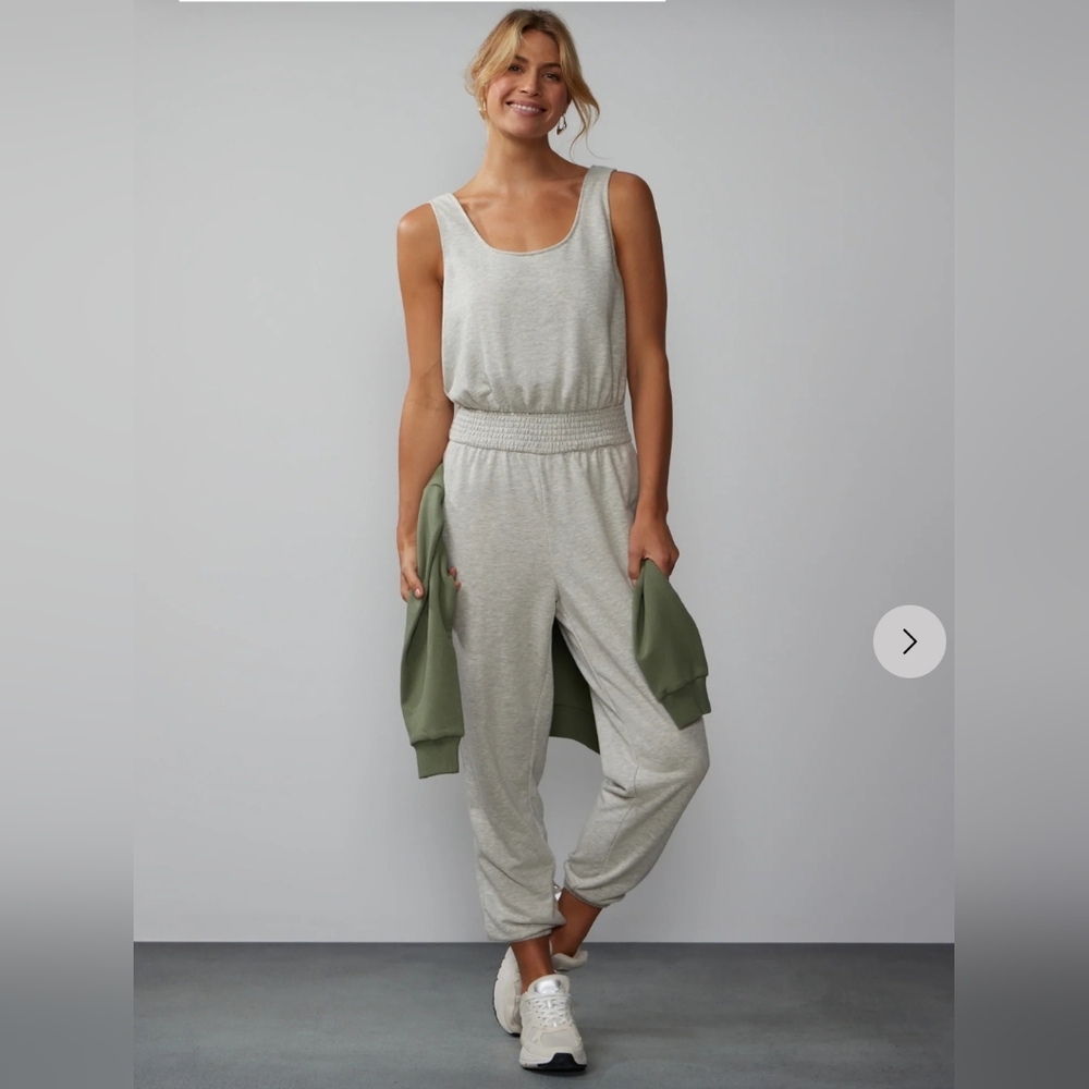 NWOT NY & Co Athletic Grey Jersey Jumpsuit XXL